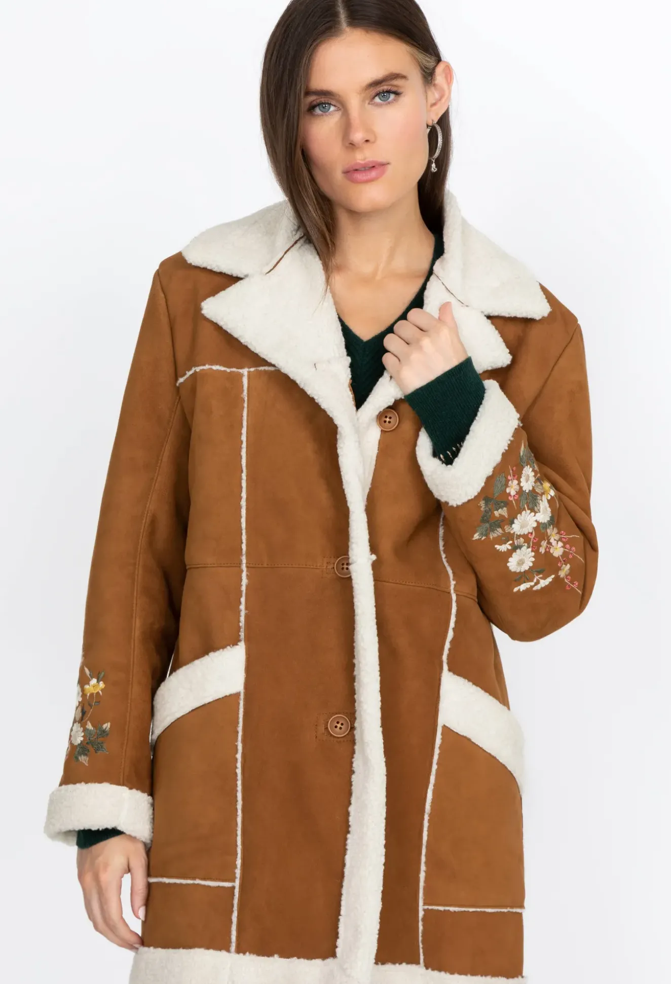 Acacia Suede Sherpa Coat