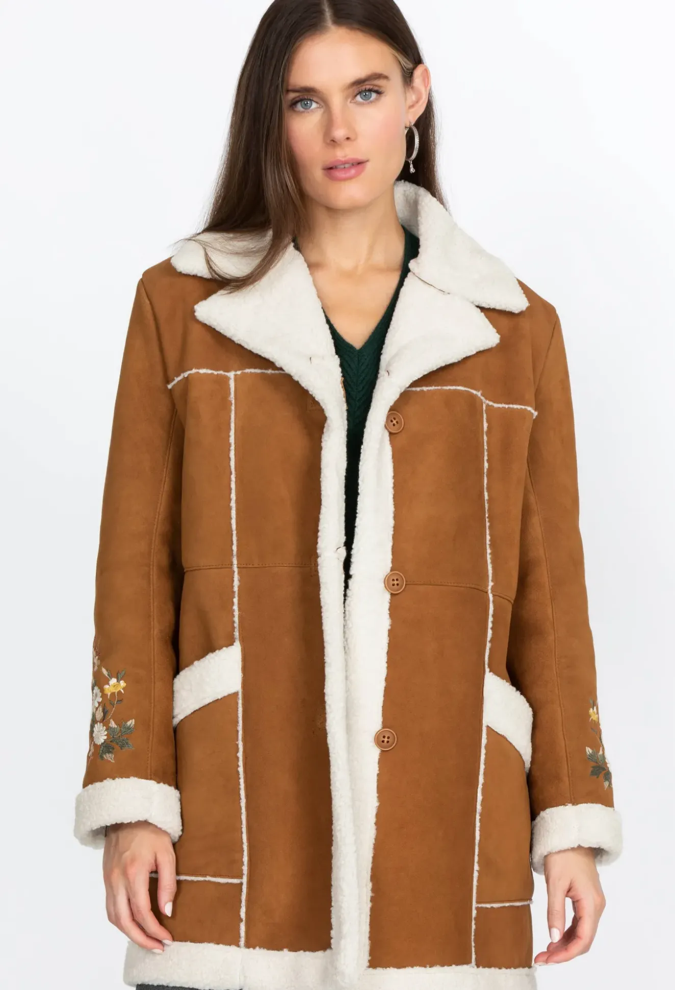 Acacia Suede Sherpa Coat