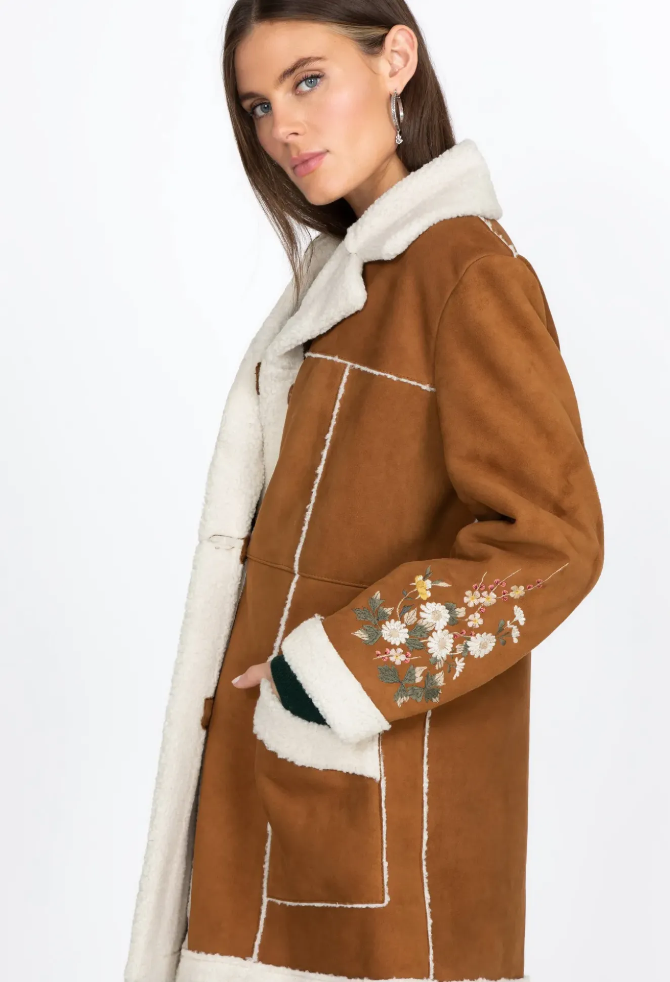 Acacia Suede Sherpa Coat