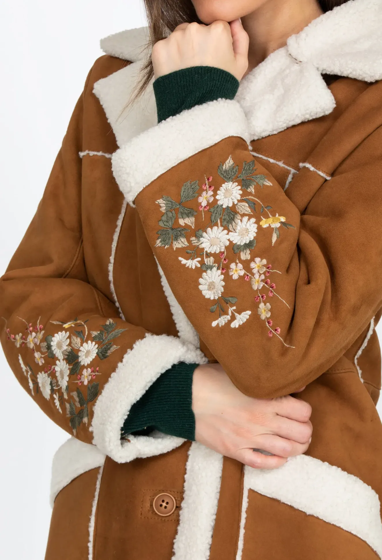 Acacia Suede Sherpa Coat