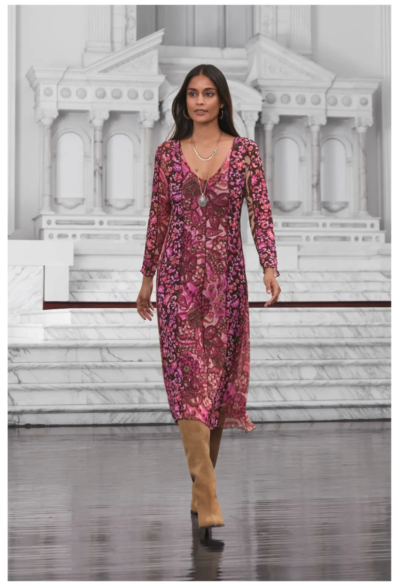 Agatha Mesh Midi Dress