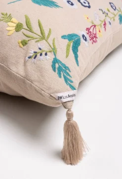 Arla Linen Embroidered Pillow