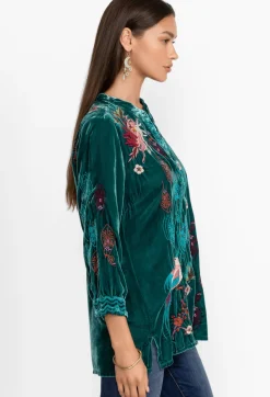 Ashira Velvet Henley Shirt Tunic