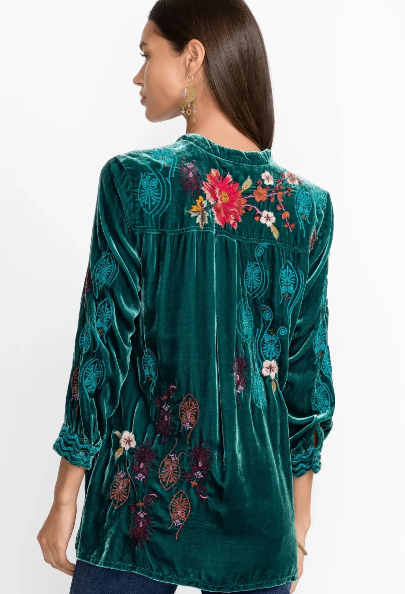 Ashira Velvet Henley Shirt Tunic