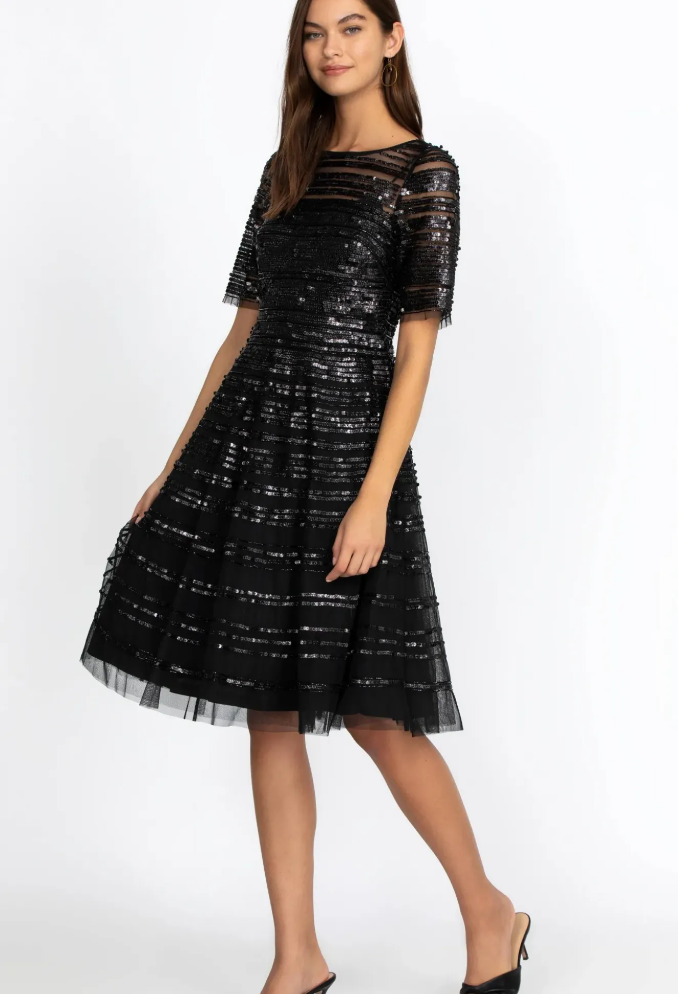 Beaded Mesh Dress
