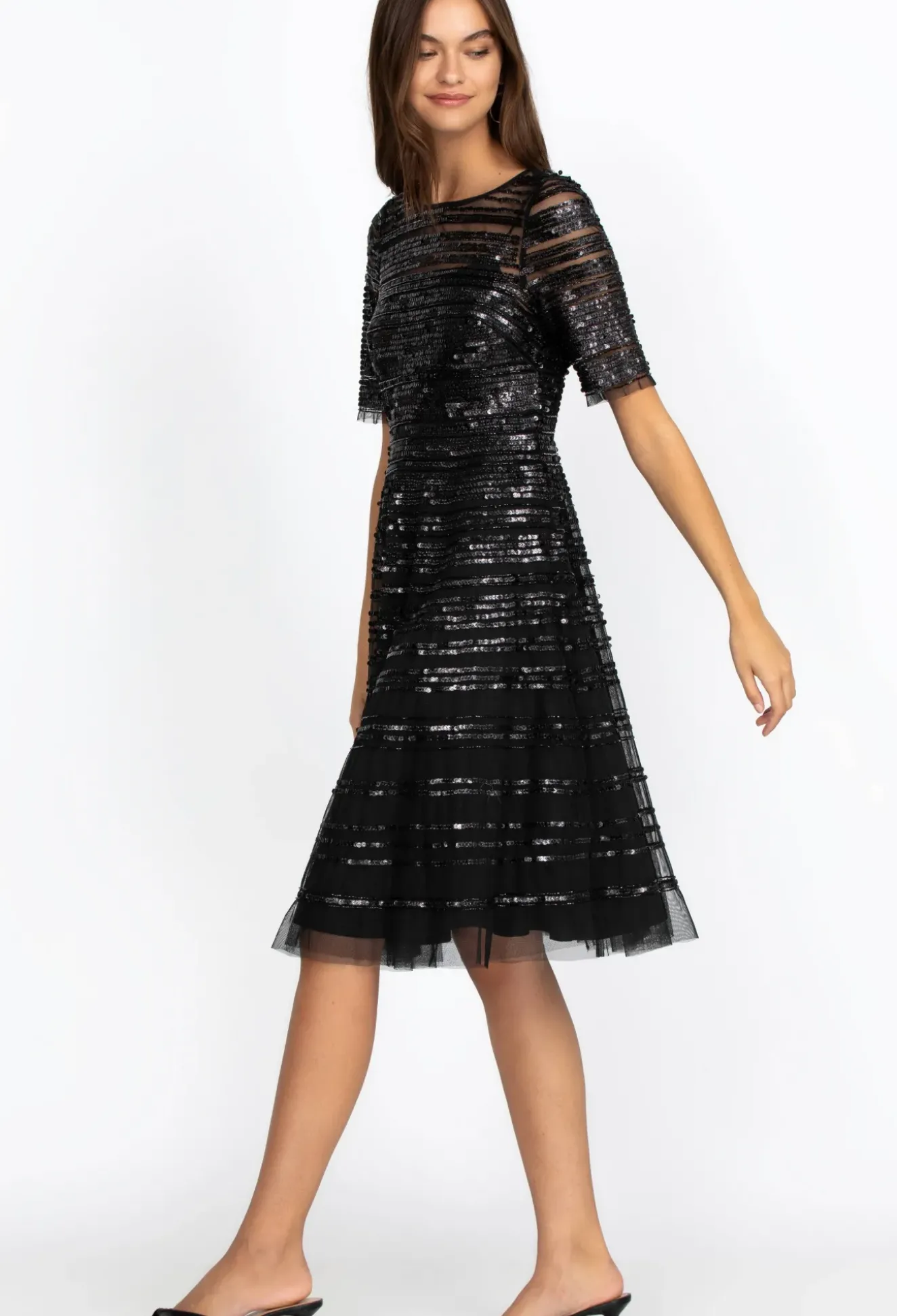 Beaded Mesh Dress