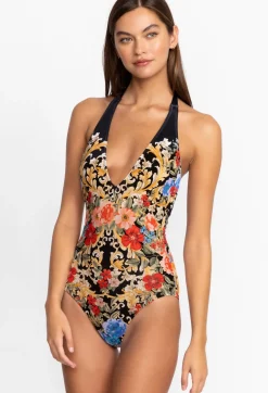 Black Royal Halter One Piece
