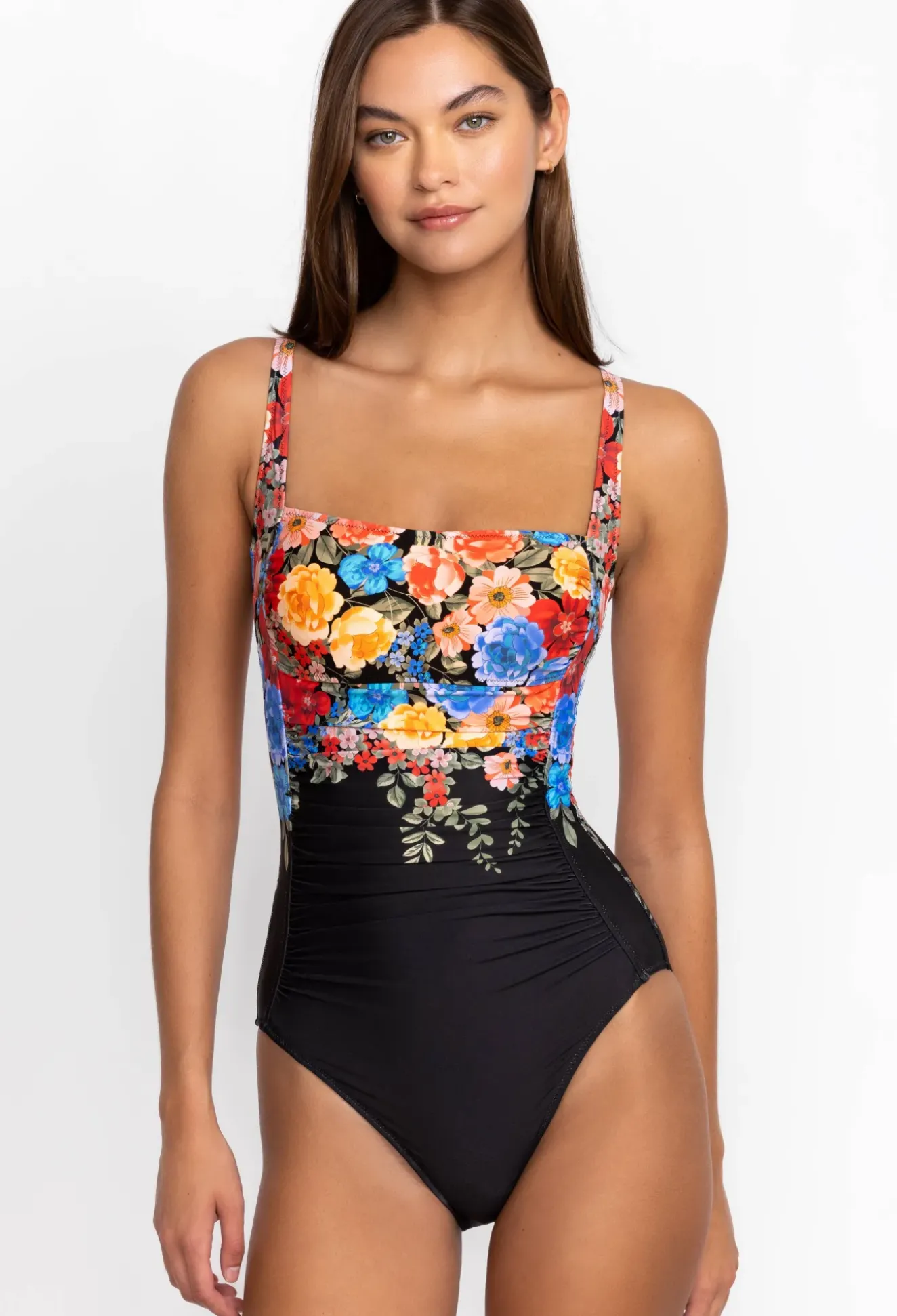 Black Royal Ruched One Piece