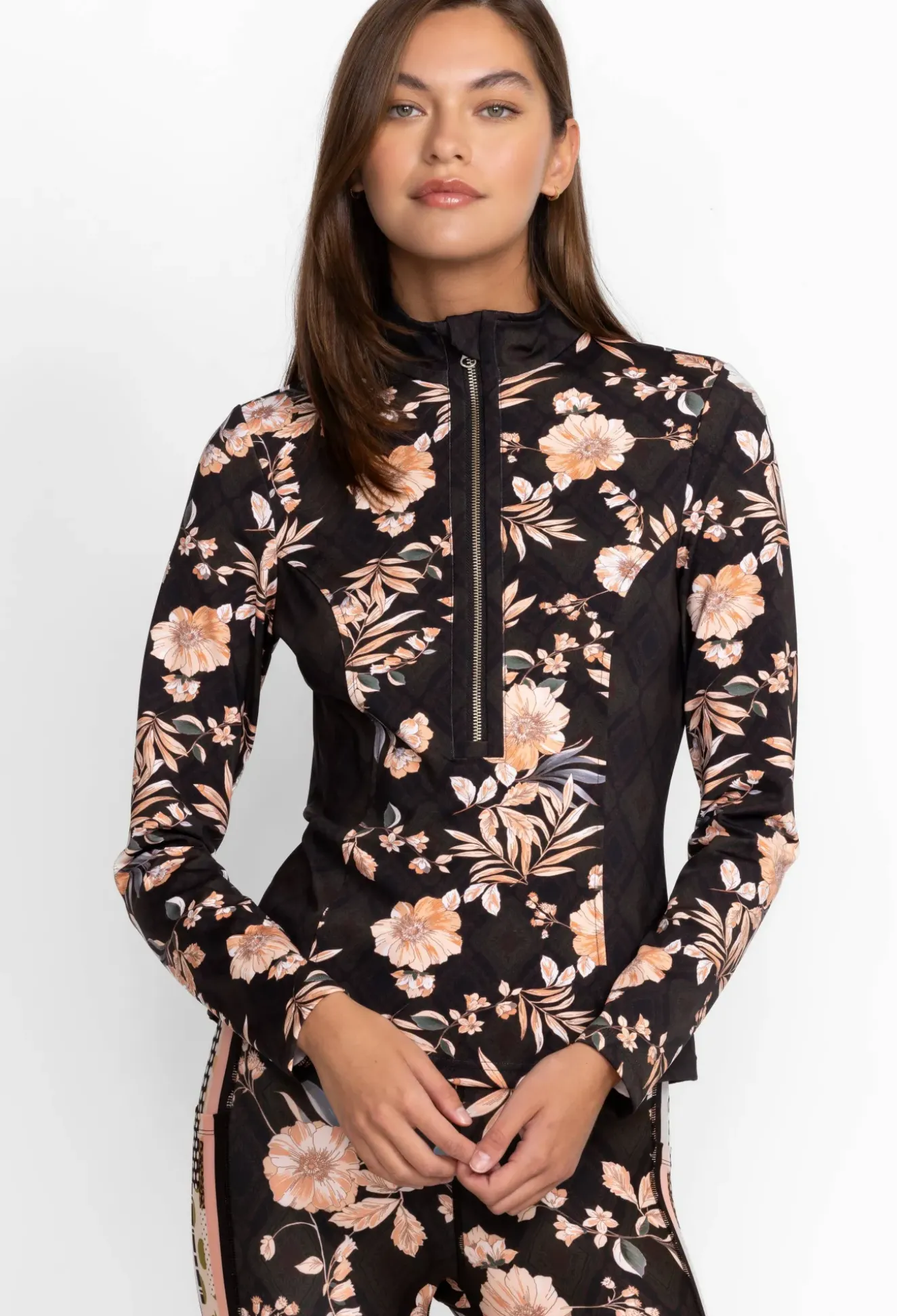 Blocked Athletic Mock Neck Pullover