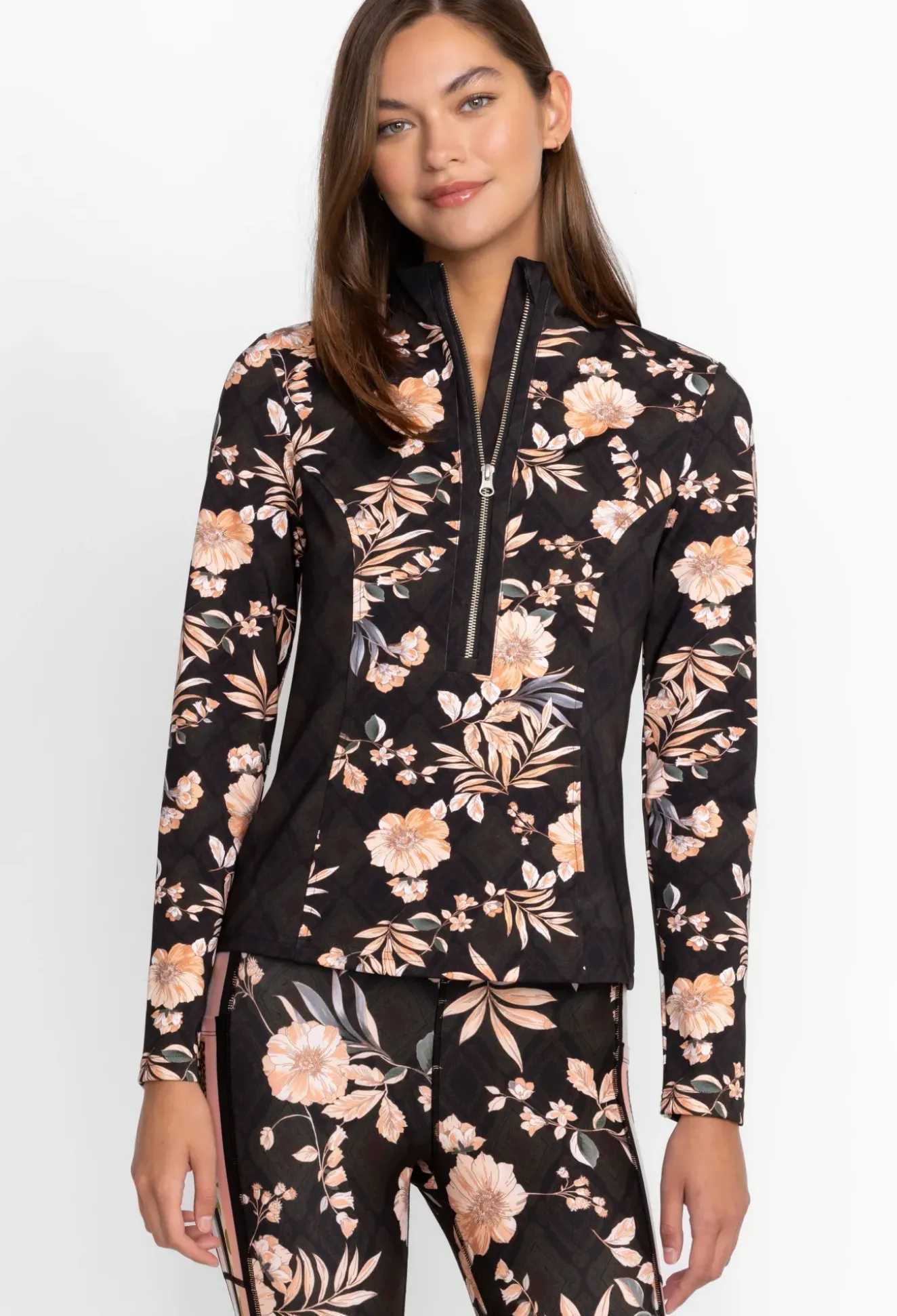 Blocked Athletic Mock Neck Pullover