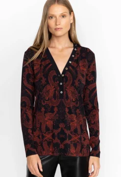 Button Neck L/S Tee