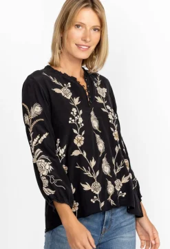 Calipso Button Neck Field Blouse
