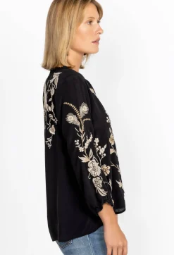 Calipso Button Neck Field Blouse