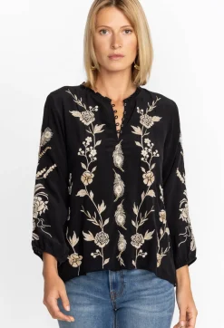 Calipso Button Neck Field Blouse