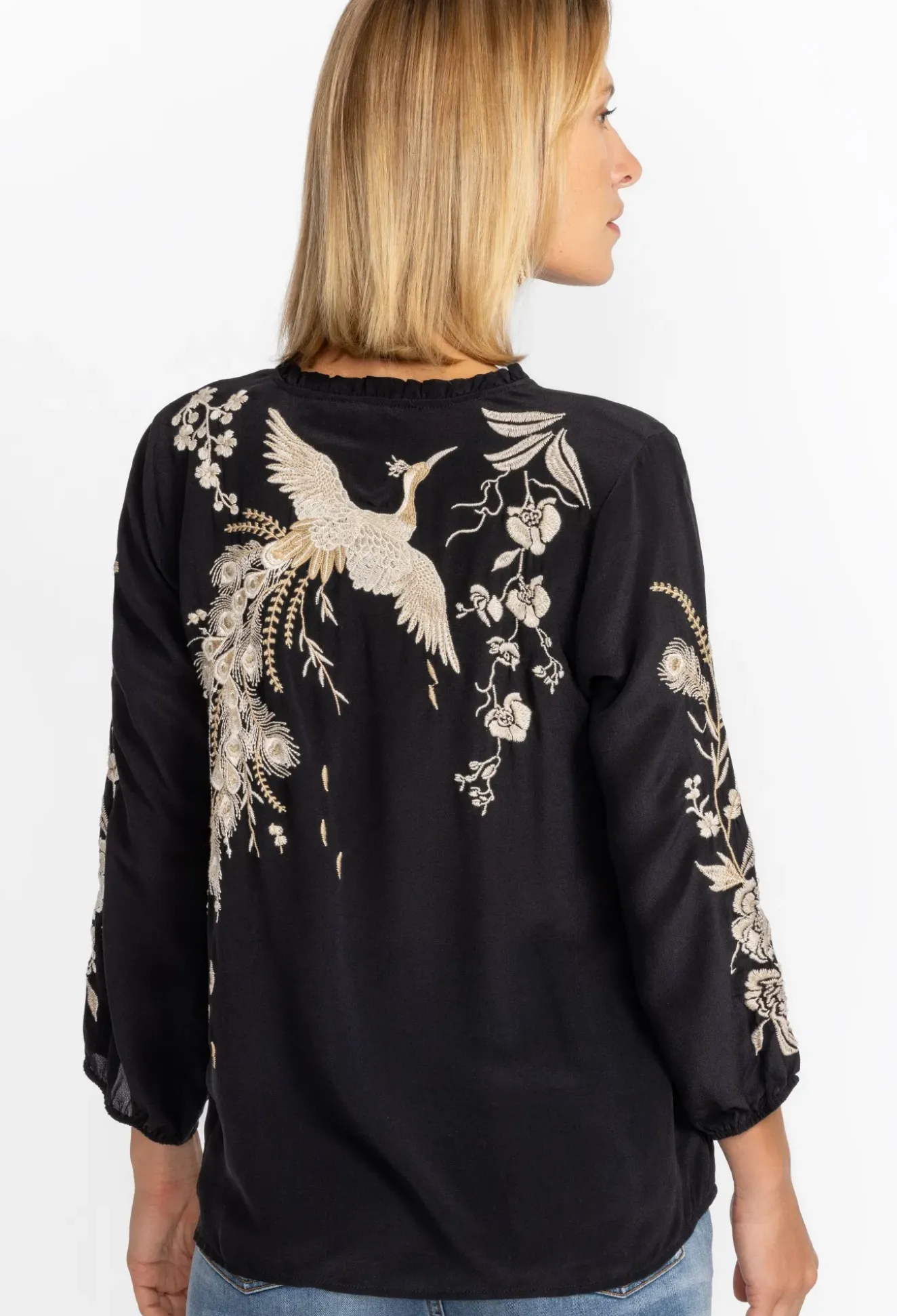 Calipso Button Neck Field Blouse
