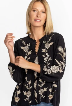 Calipso Button Neck Field Blouse