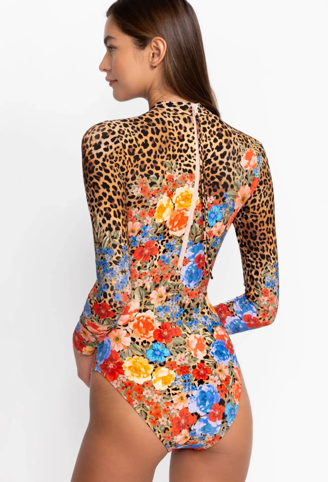 Cheetah Cross Over Neck Surf One Piece