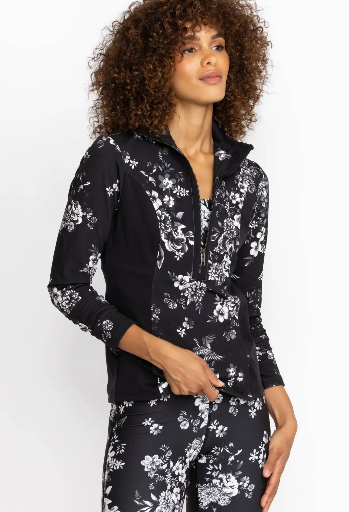 Dreamer Blocked Athletic Mock Neck Pullover