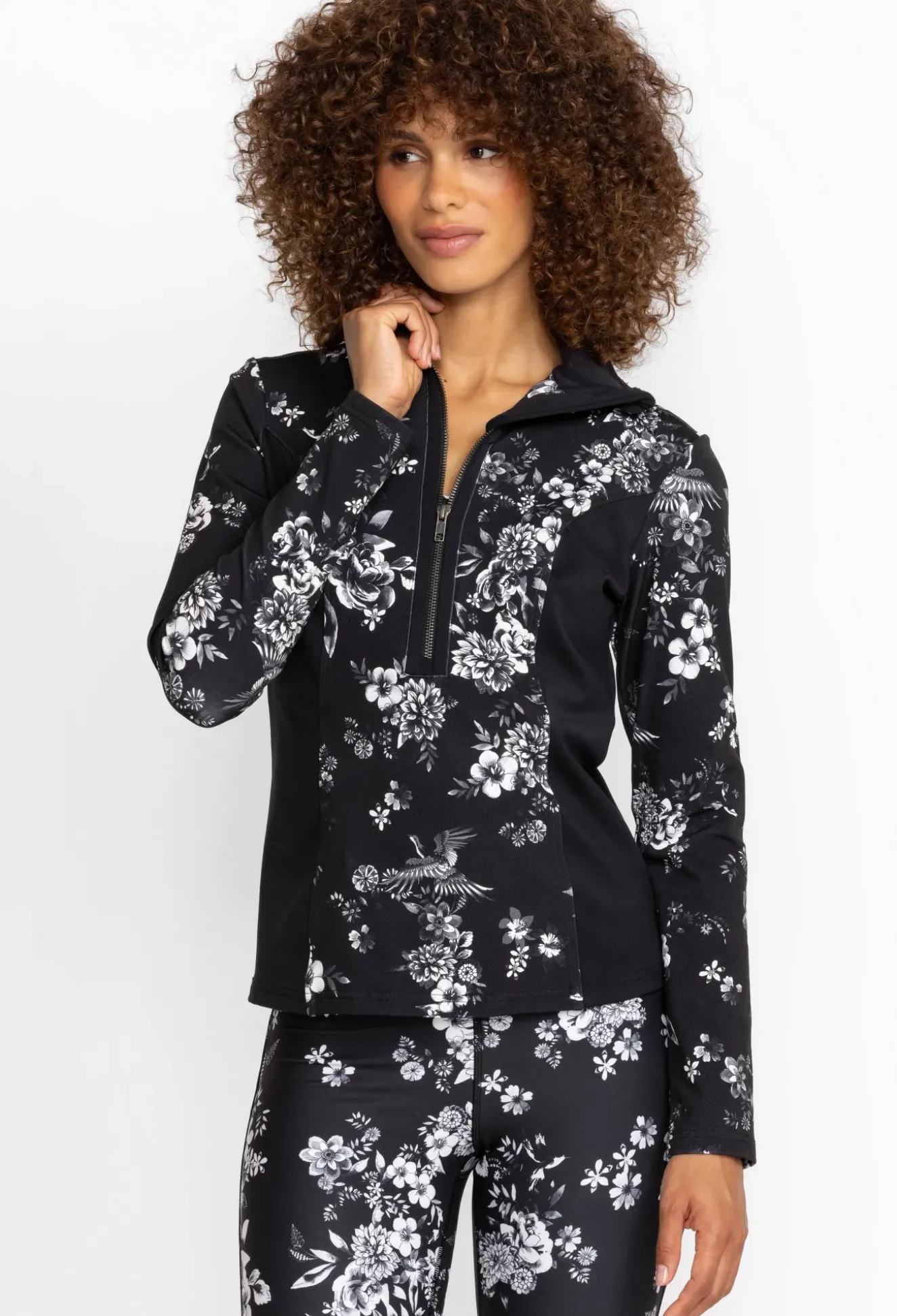 Dreamer Blocked Athletic Mock Neck Pullover