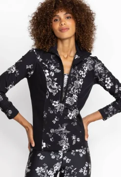 Dreamer Blocked Athletic Mock Neck Pullover