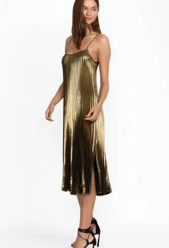 En Gem Pleated Midi Dress