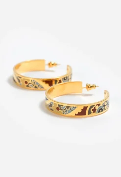 Enamel Hoop Earring