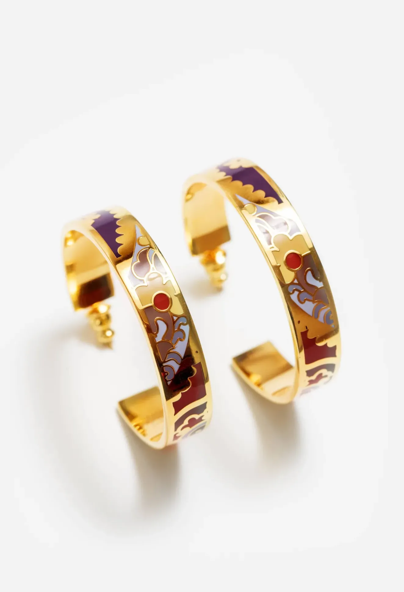 Enamel Hoop Earring
