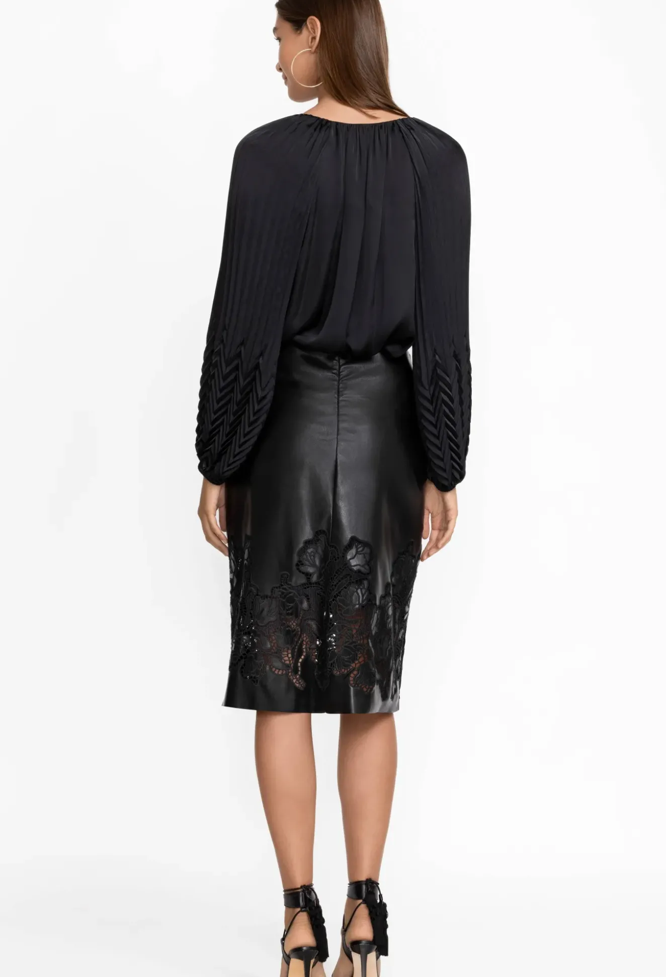 Enid Vegan Leather Midi Skirt
