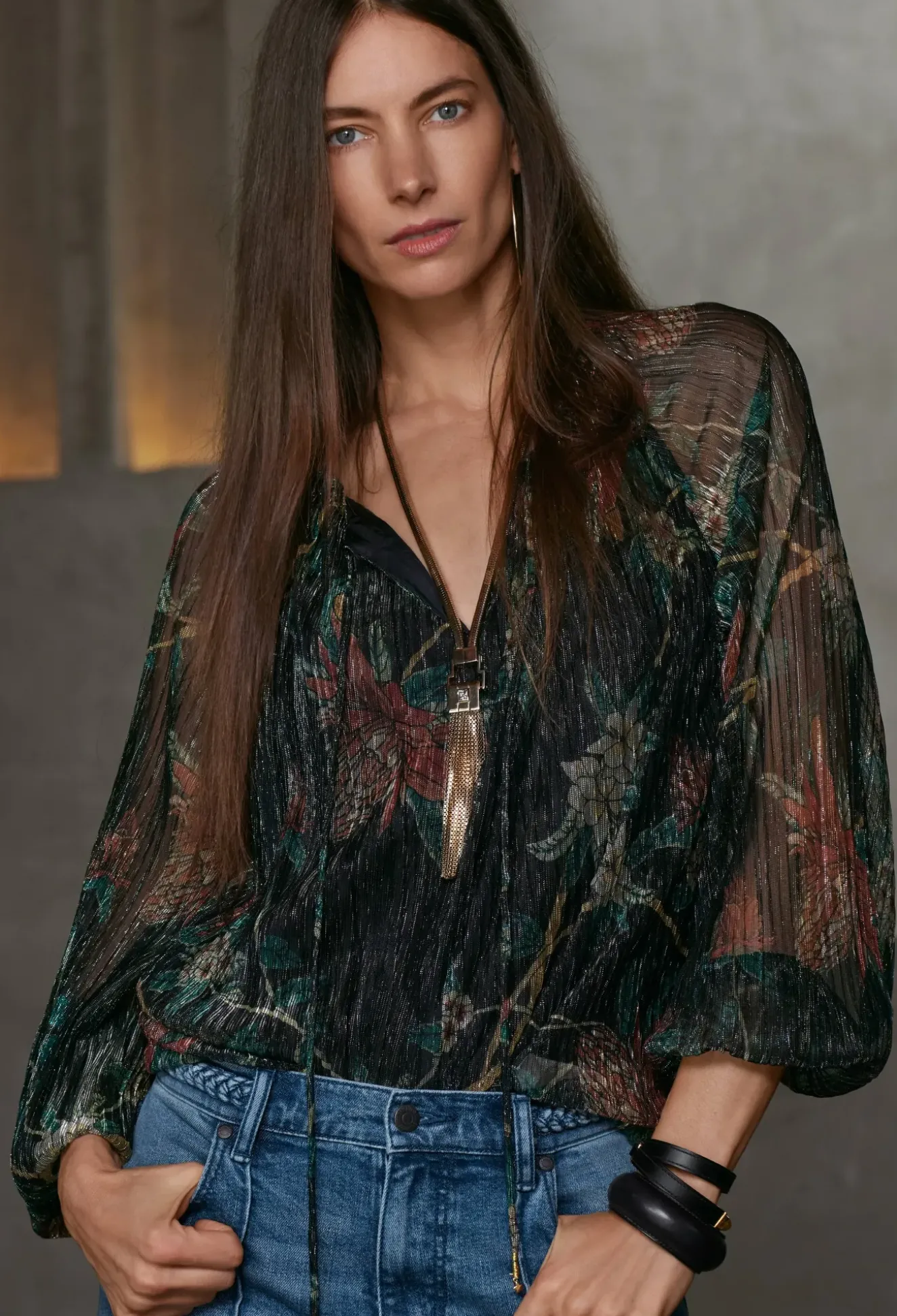 Evelina Metallic Blouse