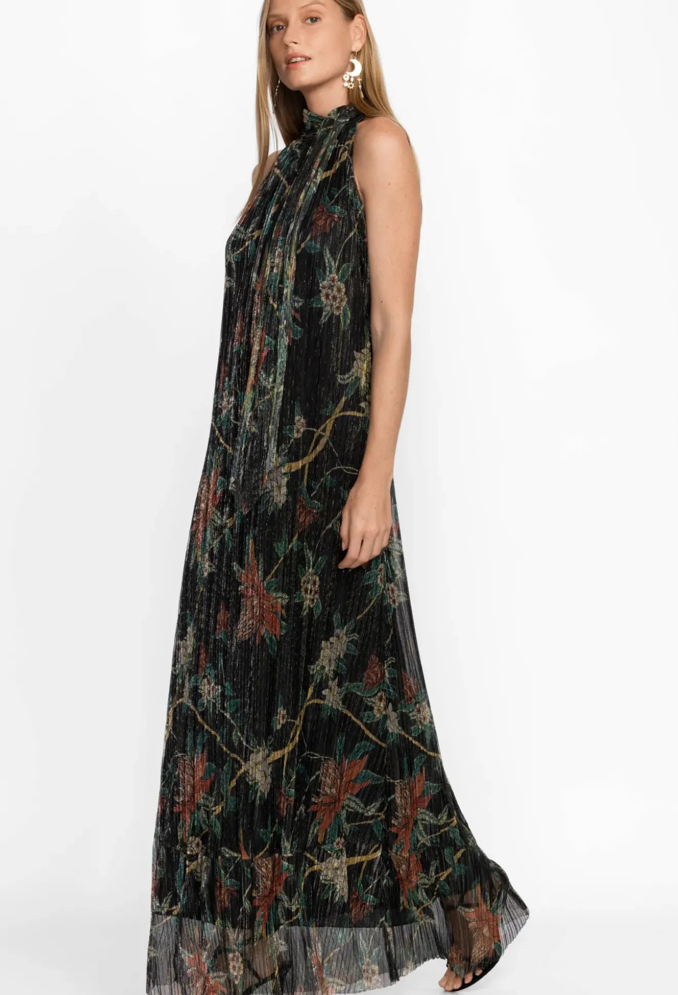 Evelina Metallic Maxi Dress