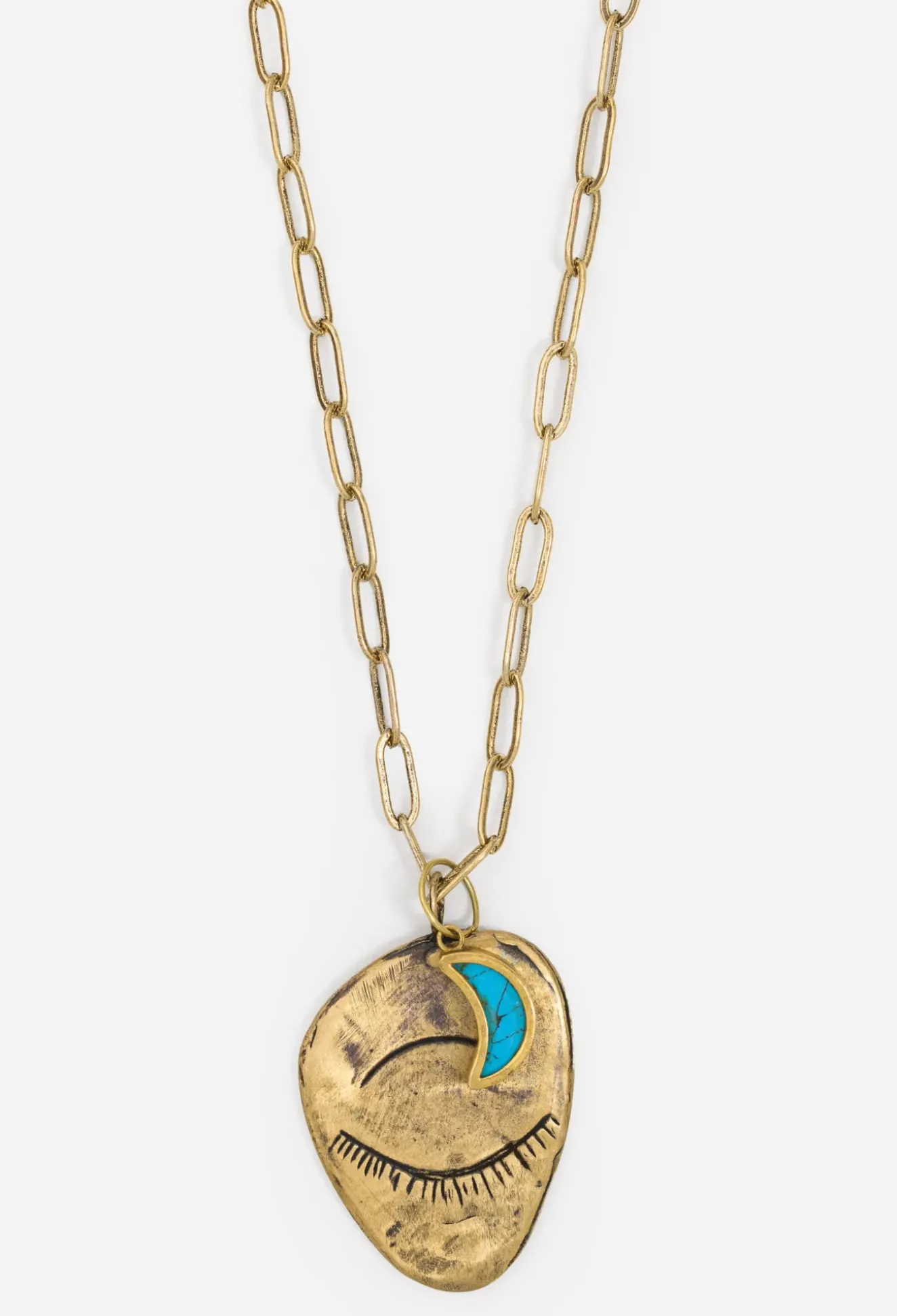 Evil Eye And Moon Charm Necklace