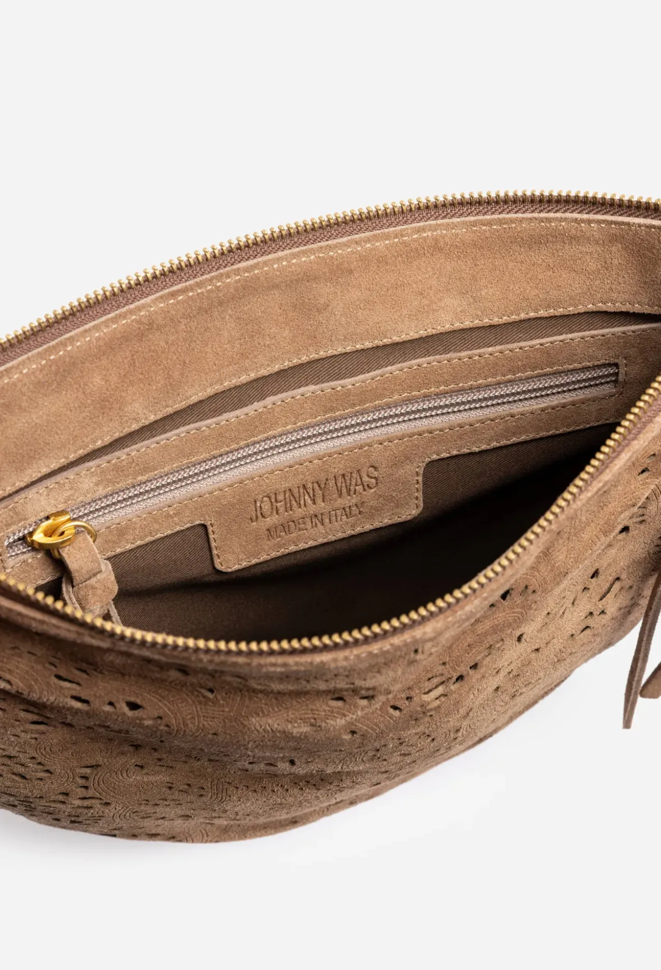 Fiore Italian Suede Saddle Bag
