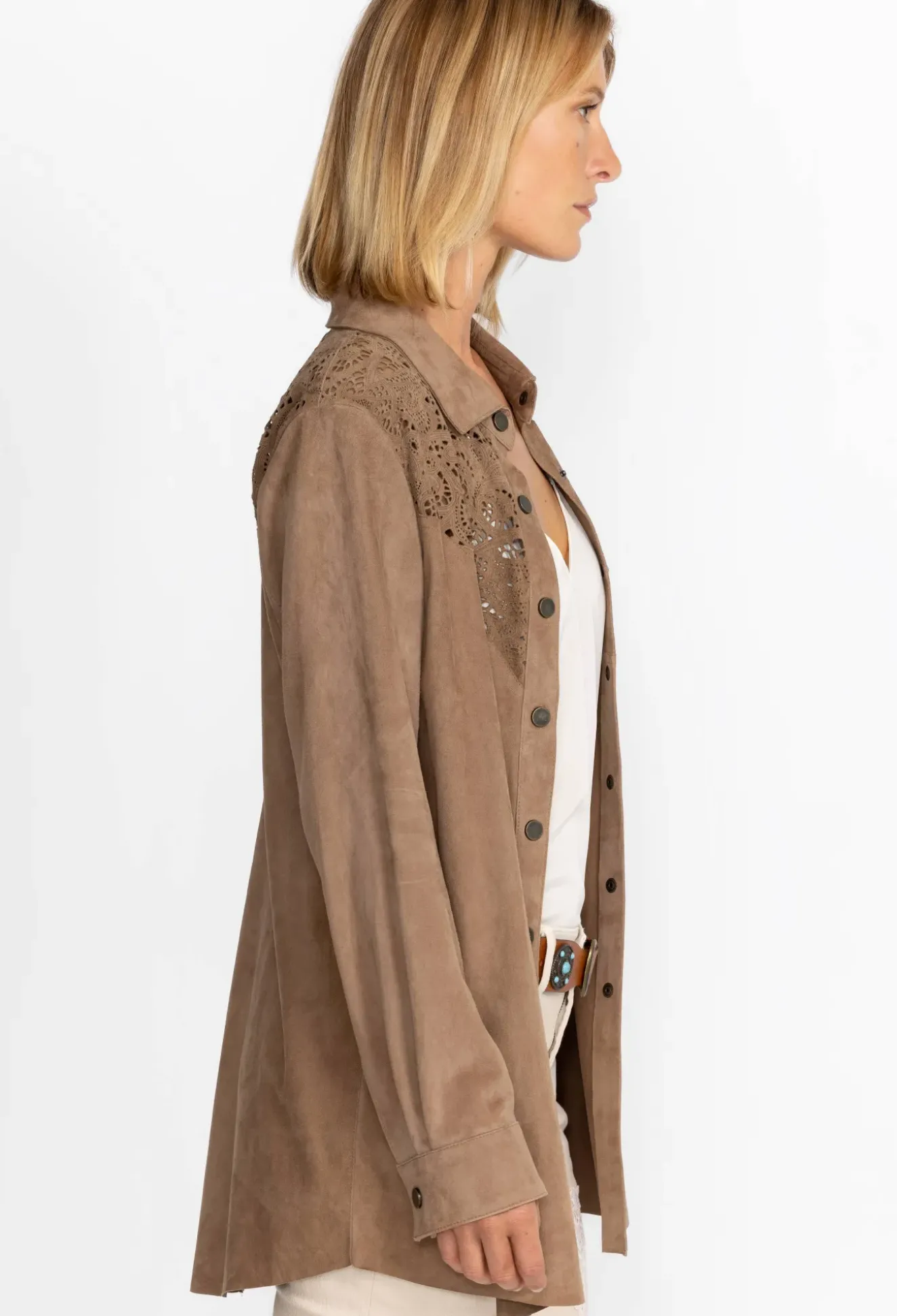 Fiore Suede Western Shacket