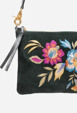 Floreale Italian Suede Clutch Crossbody