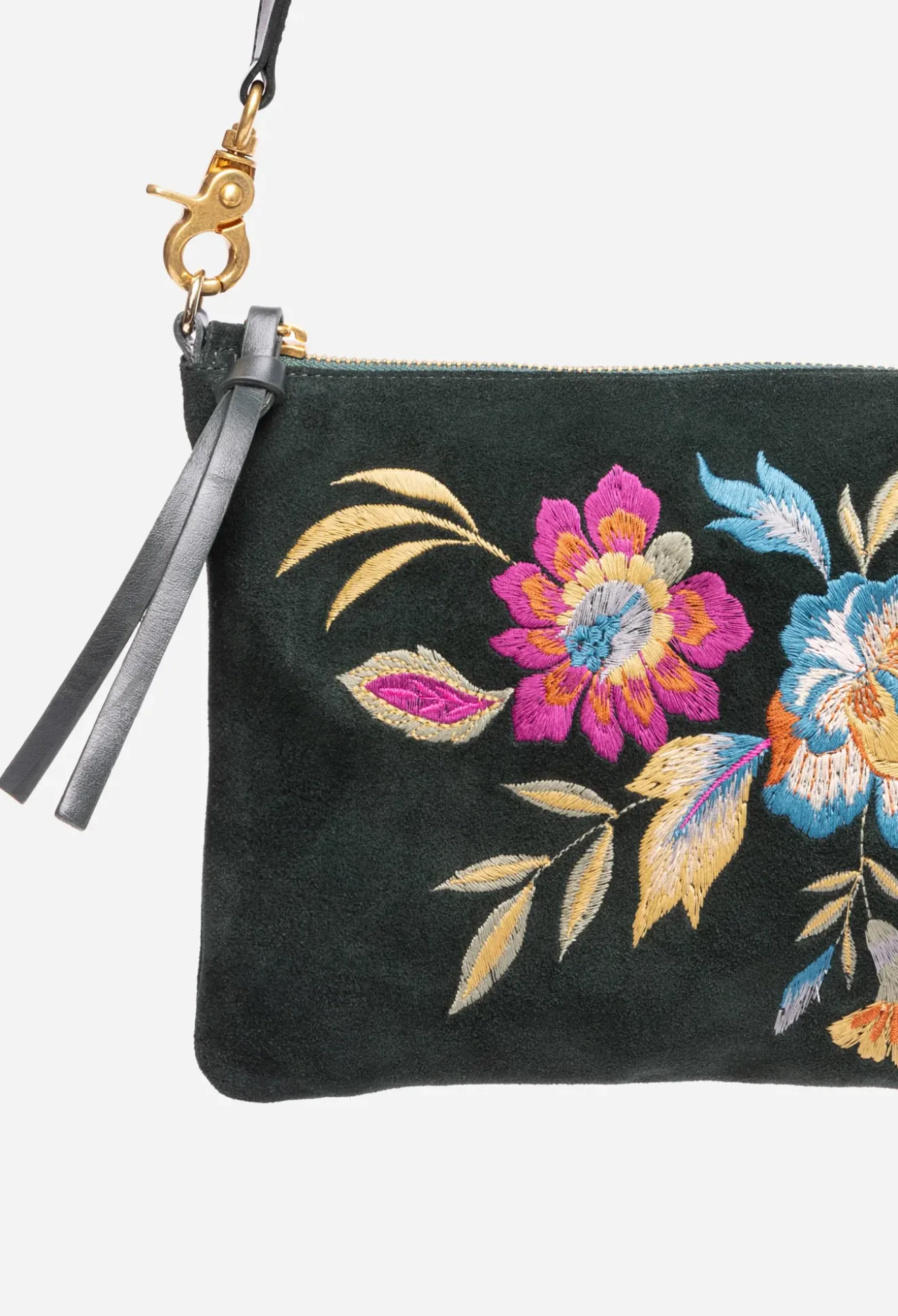 Floreale Italian Suede Clutch Crossbody