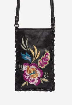 Floreale Whipstitch Italian Leather Cell Phone Crossbody