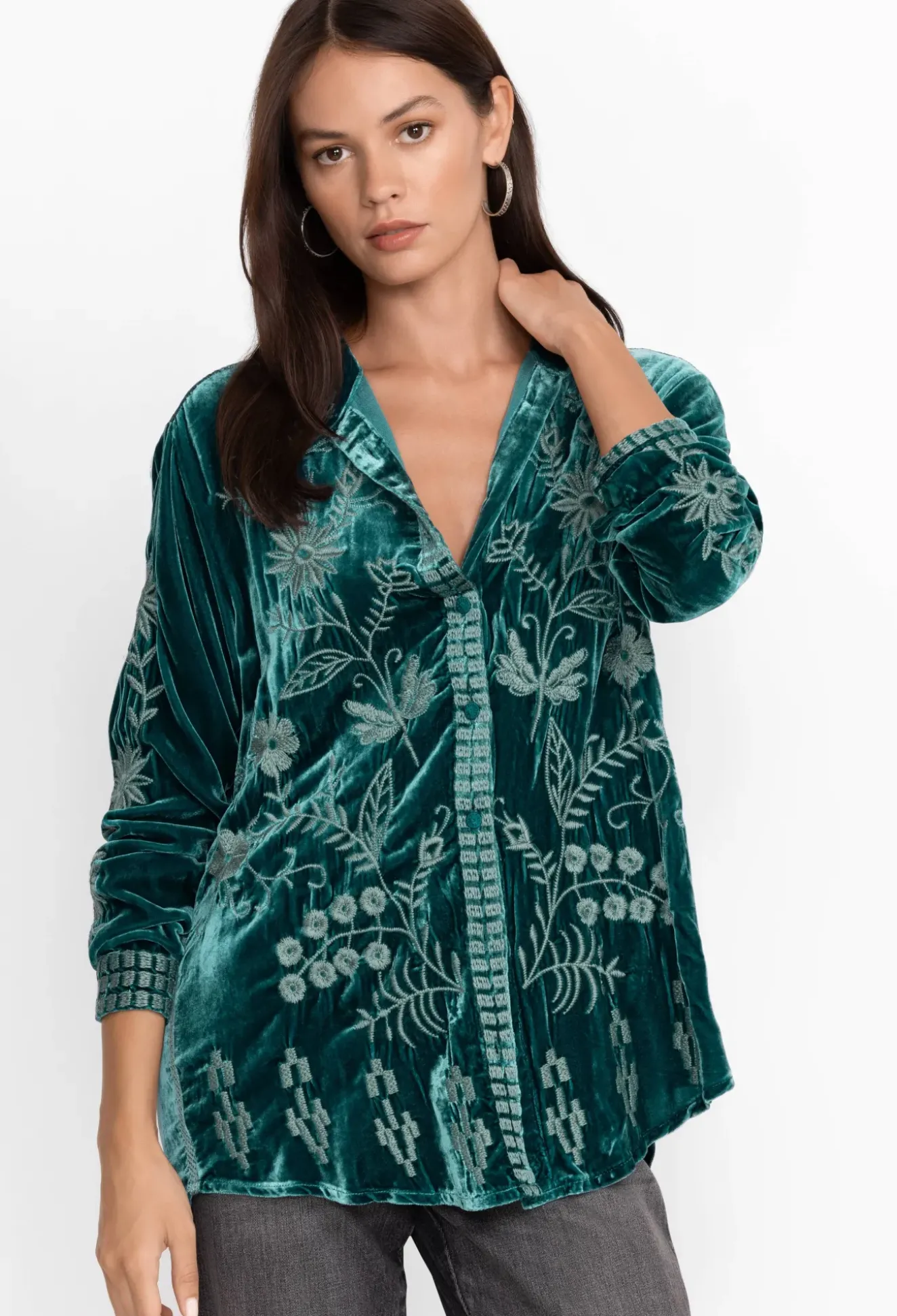 Georgina Velvet Oversized Shirt