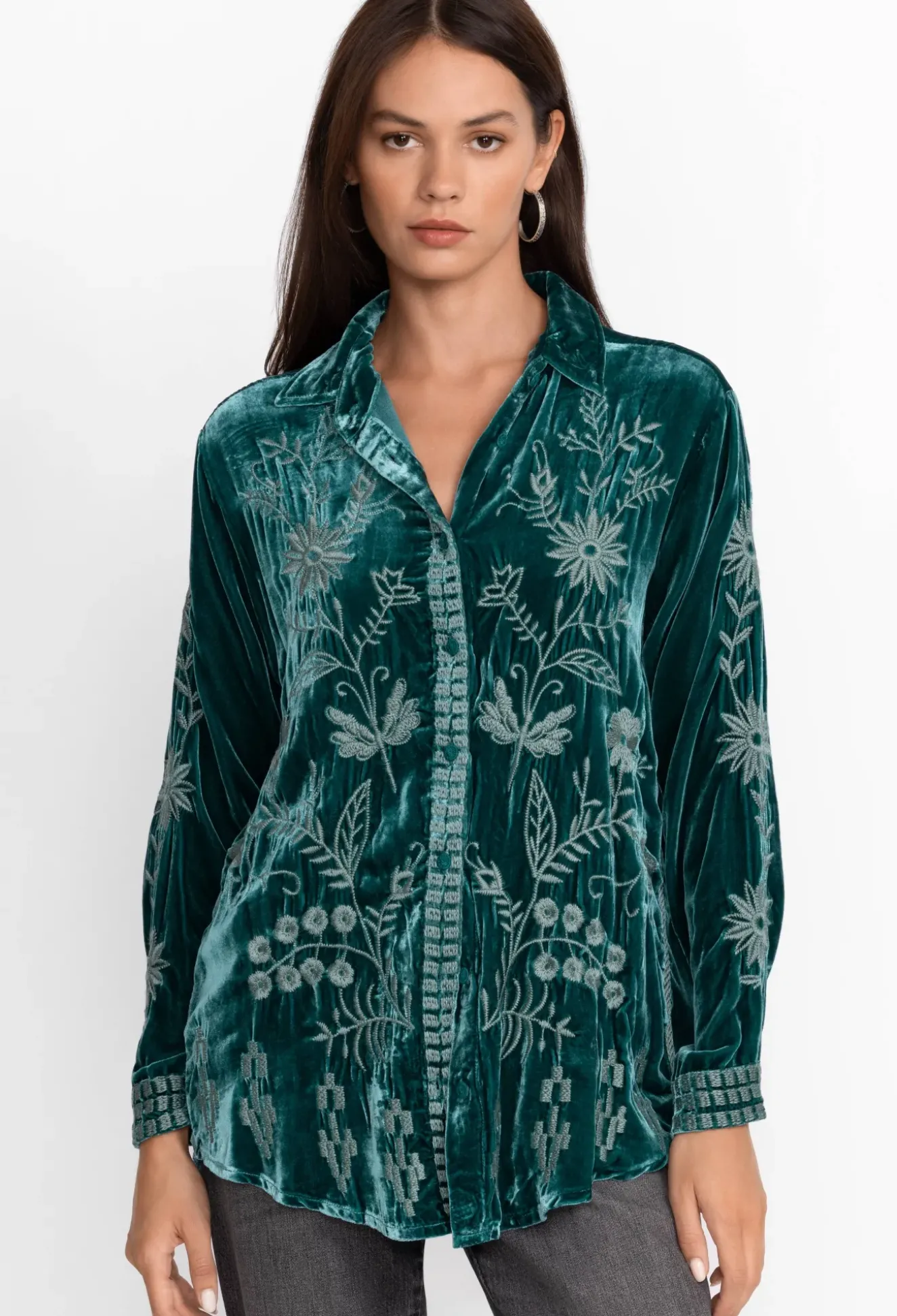 Georgina Velvet Oversized Shirt