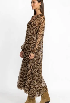 Golden Days Silk Midi Dress