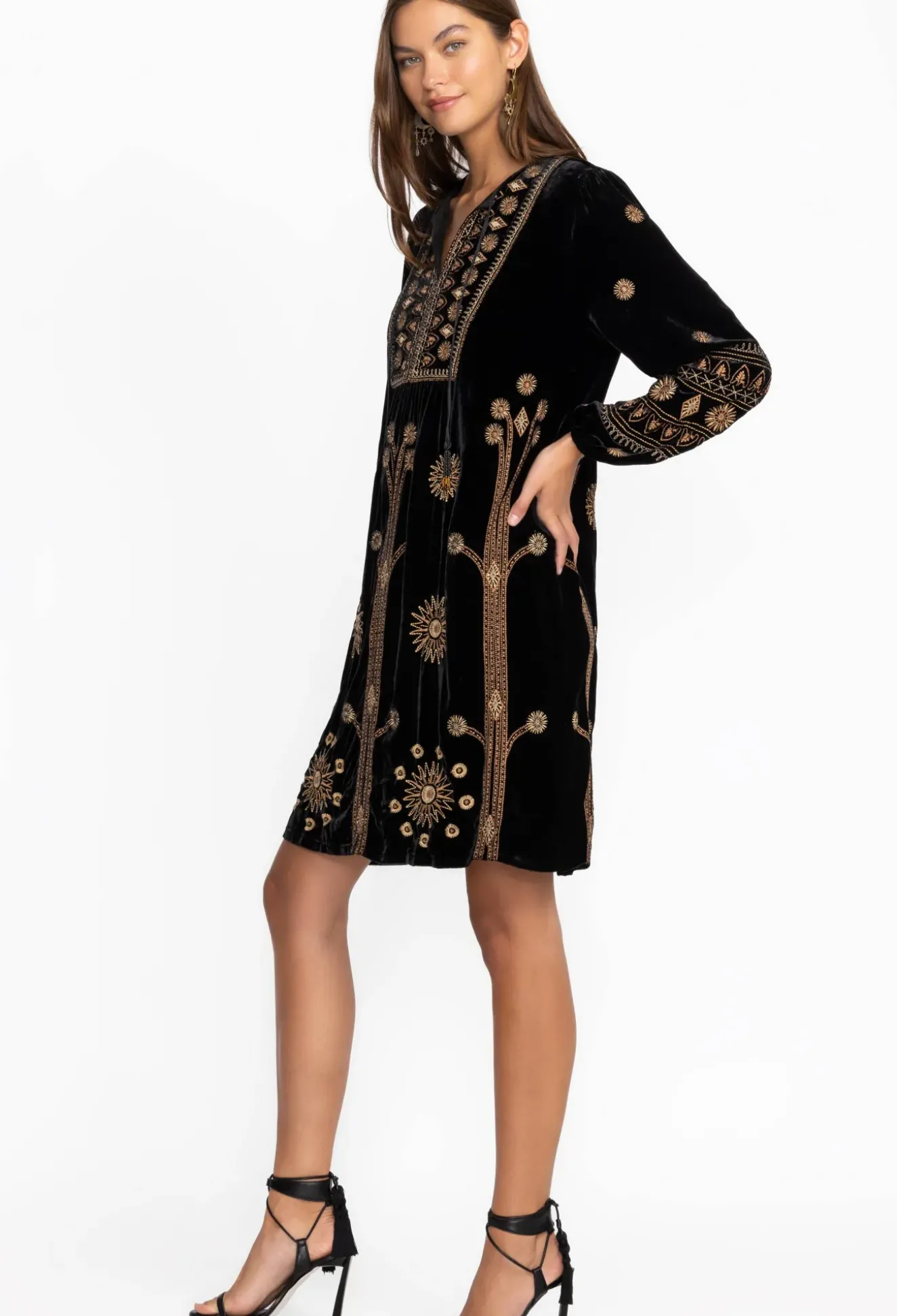 Heidi Velvet Yoke Dress
