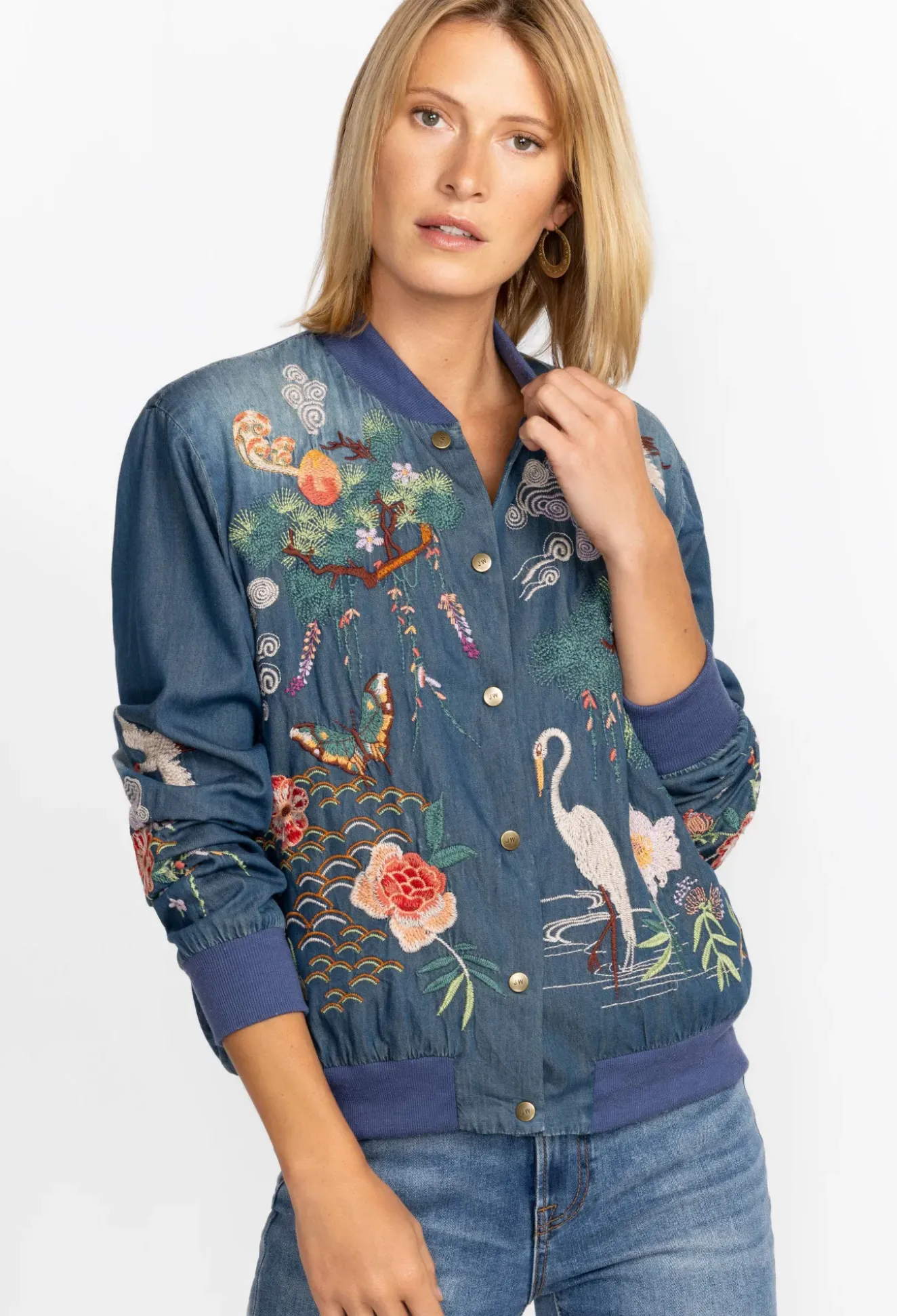 Heron Button Up Bomber Jacket
