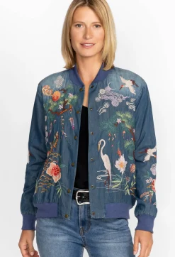 Heron Button Up Bomber Jacket