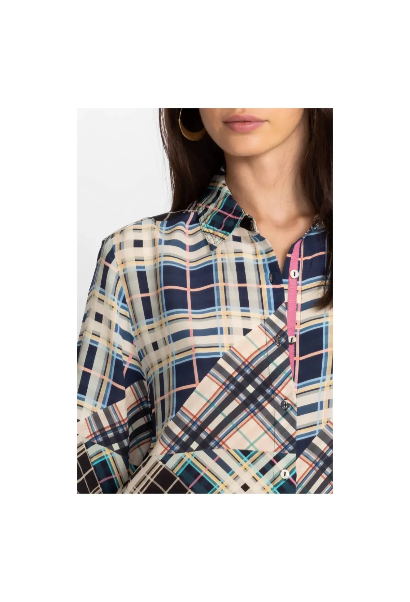 Idora Patchwork Button Down Shirt
