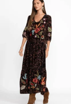 Isabella Velvet Tiered Dress