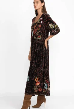 Isabella Velvet Tiered Dress