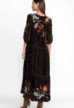 Isabella Velvet Tiered Dress