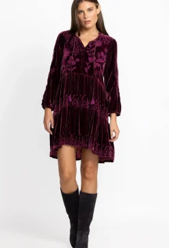 Ivey Velvet Field Tiered Dress