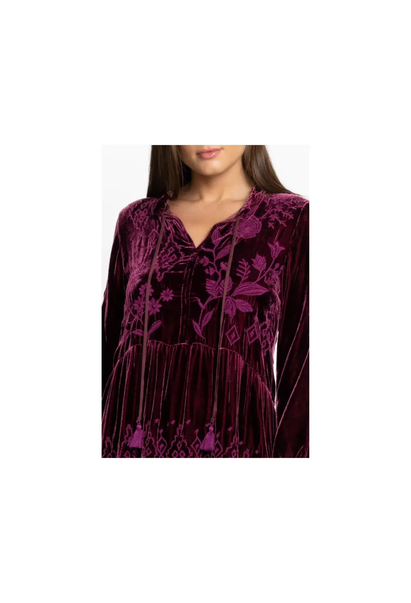 Ivey Velvet Field Tiered Dress
