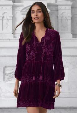 Ivey Velvet Field Tiered Dress