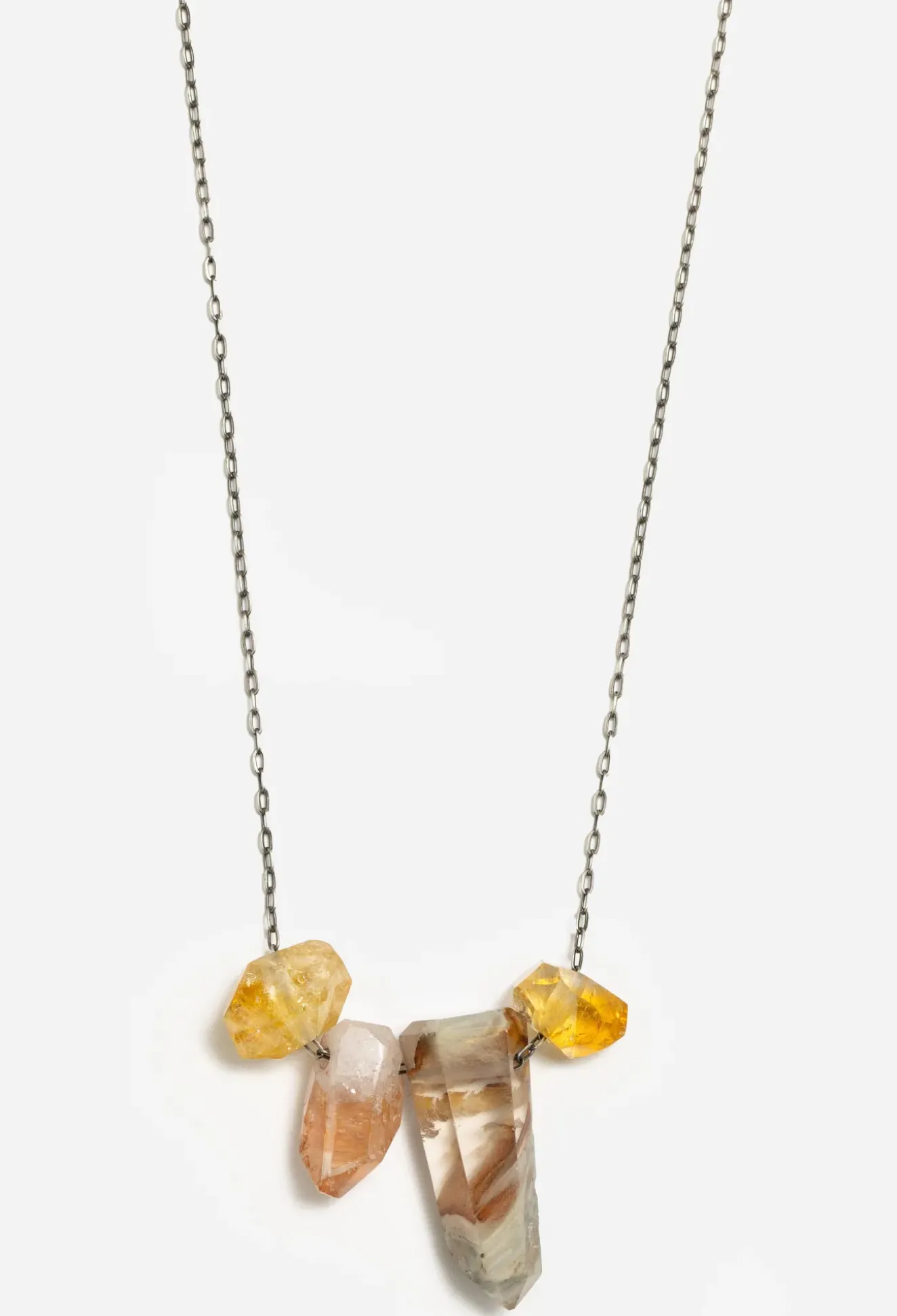 Joseph Brooks Quartz And Citrine Necklace